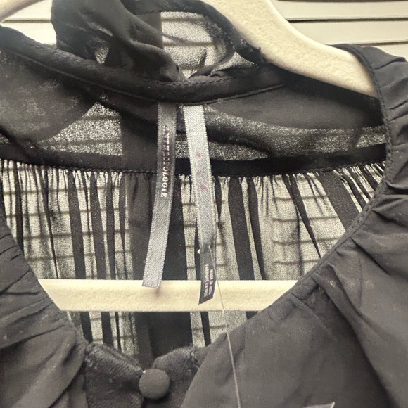Nwot Anthropologie Black Sheer corset blouse - Picture 2 of 5